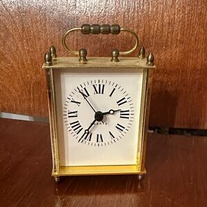 Quartz Brass Carriage Clock - Gold